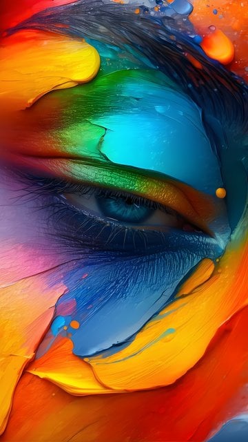 Vibrant Painterly Eye Abstract Phone Wallpaper