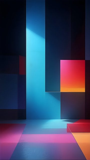 Abstract Geometric Light Play Mobile Wallpaper