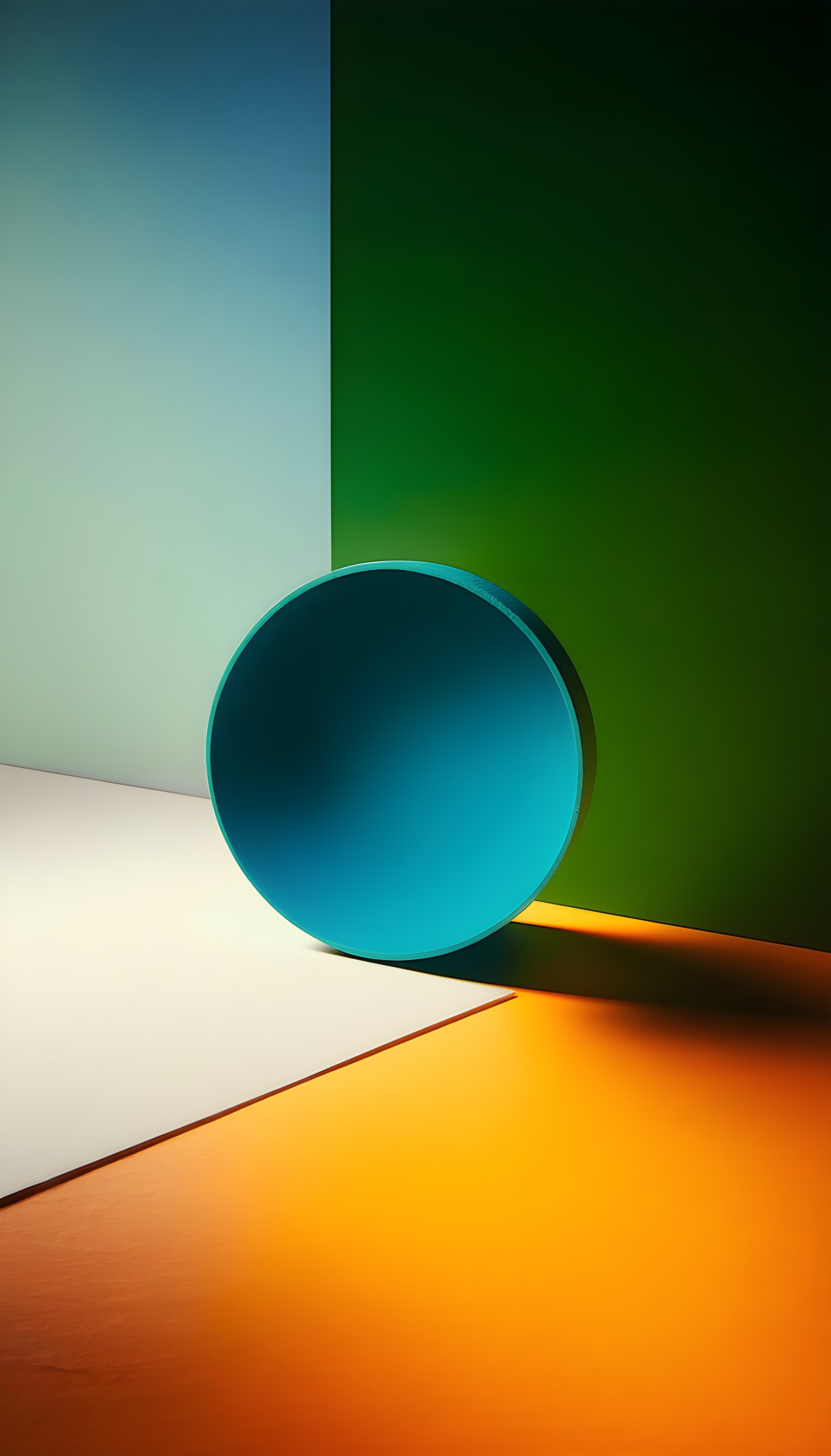 Modern Geometric Blue Disc Color Block Abstract, geometric, abstract, color block, modern, minimalist, blue disc