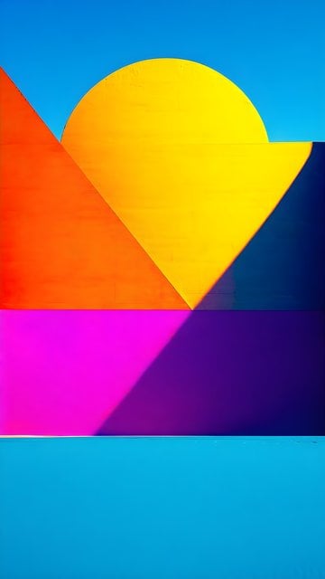 Vibrant Geometric Abstract Sun Shadows Mobile Wallpaper