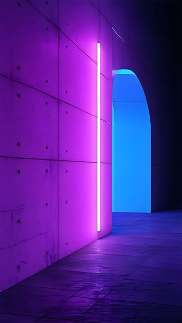 Neon Cyberpunk Archway Purple Blue Wallpaper