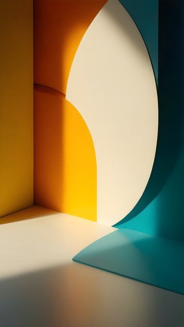 Vibrant Geometric Shapes Light & Shadow Abstract