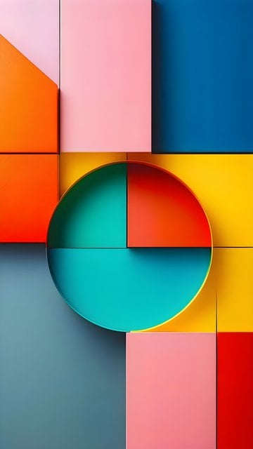 Vibrant Abstract Geometric Blocks Mobile Wallpaper