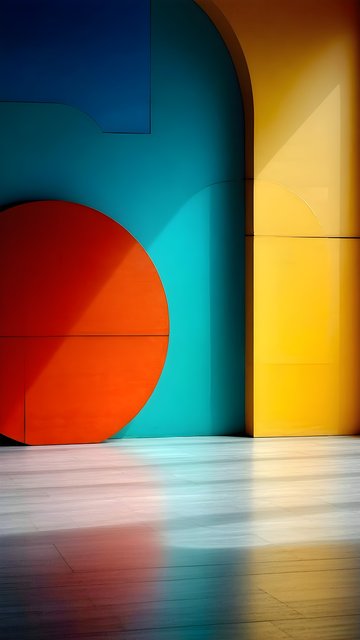 Vibrant Geometric Abstract Light and Shadow