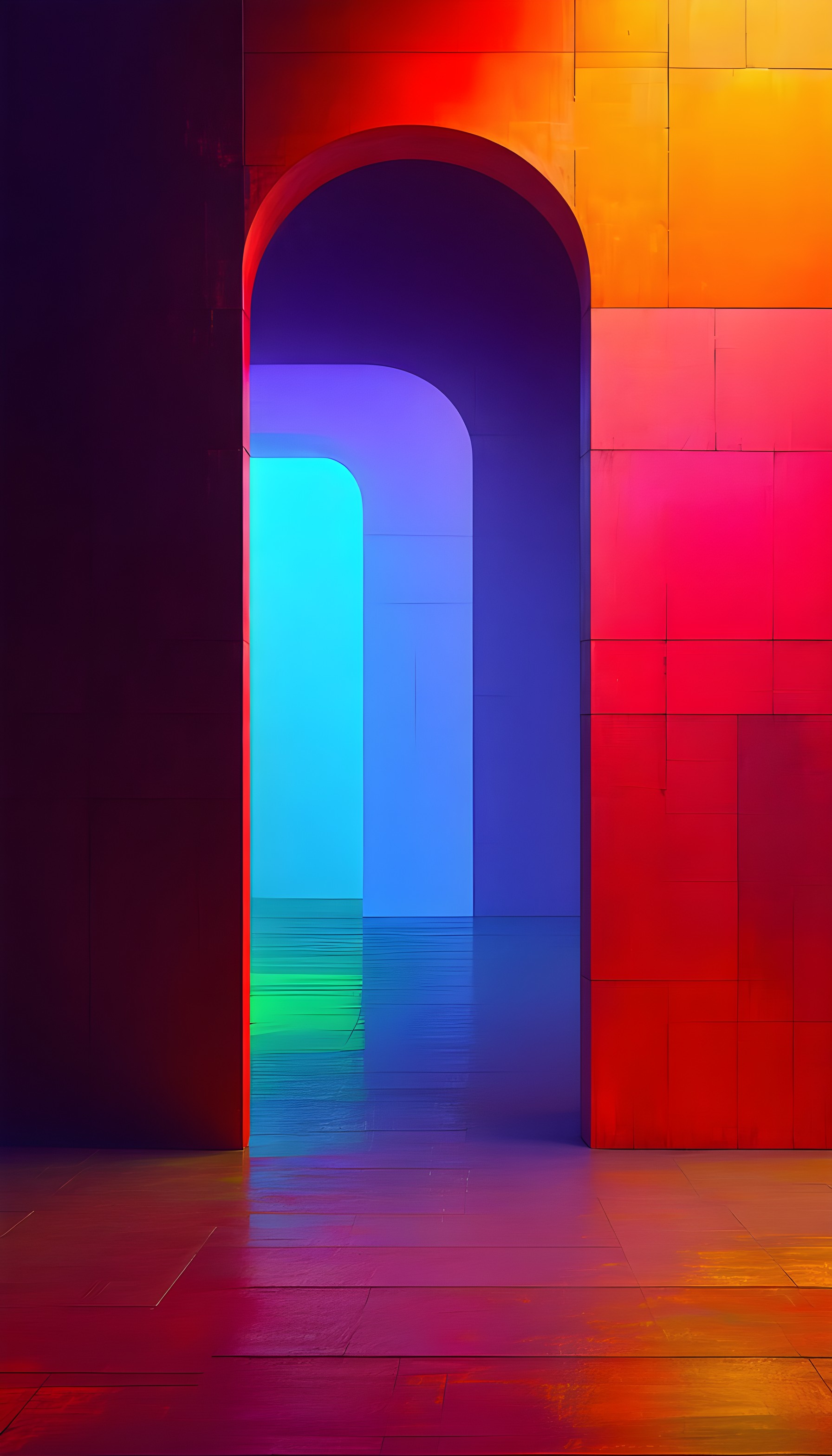 Vibrant Neon Arches Gradient Abstract Wallpaper, neon, arches, gradient, abstract, colorful, vibrant
