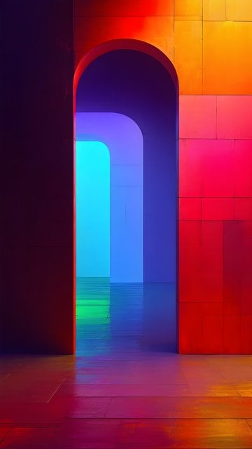 Vibrant Neon Arches Gradient Abstract Wallpaper