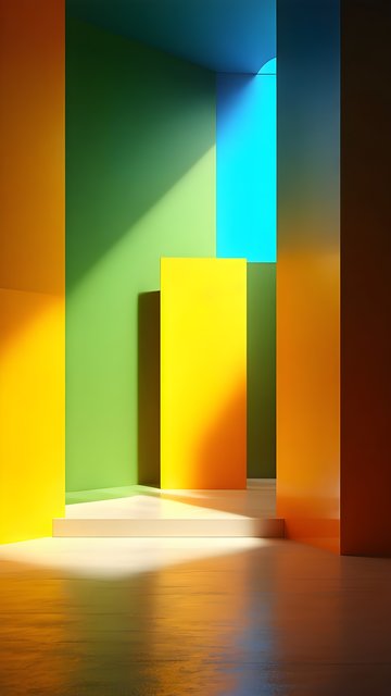Vibrant Geometric Light Play Abstract Phone Wallpaper