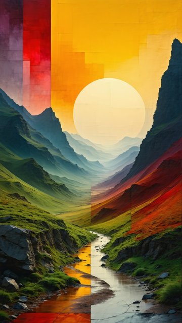 아름다운 협곡의 일몰