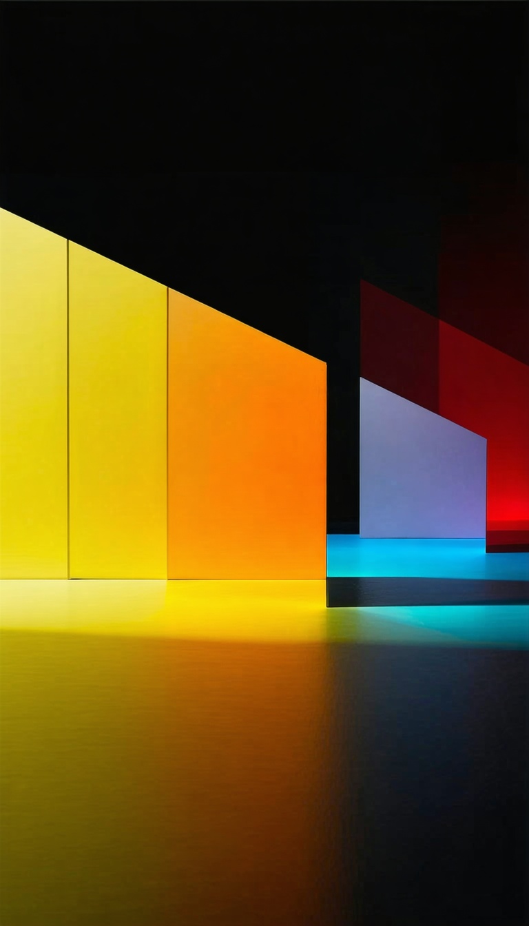 색채의 조화: 추상적 조형, 추상미술, 색채, 조형, 빛, 그림자, 유리