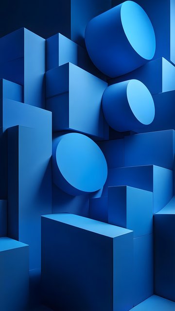Dynamic Blue Geometric Abstract Phone Wallpaper