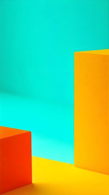 Vibrant Geometric Blocks Abstract Phone Wallpaper