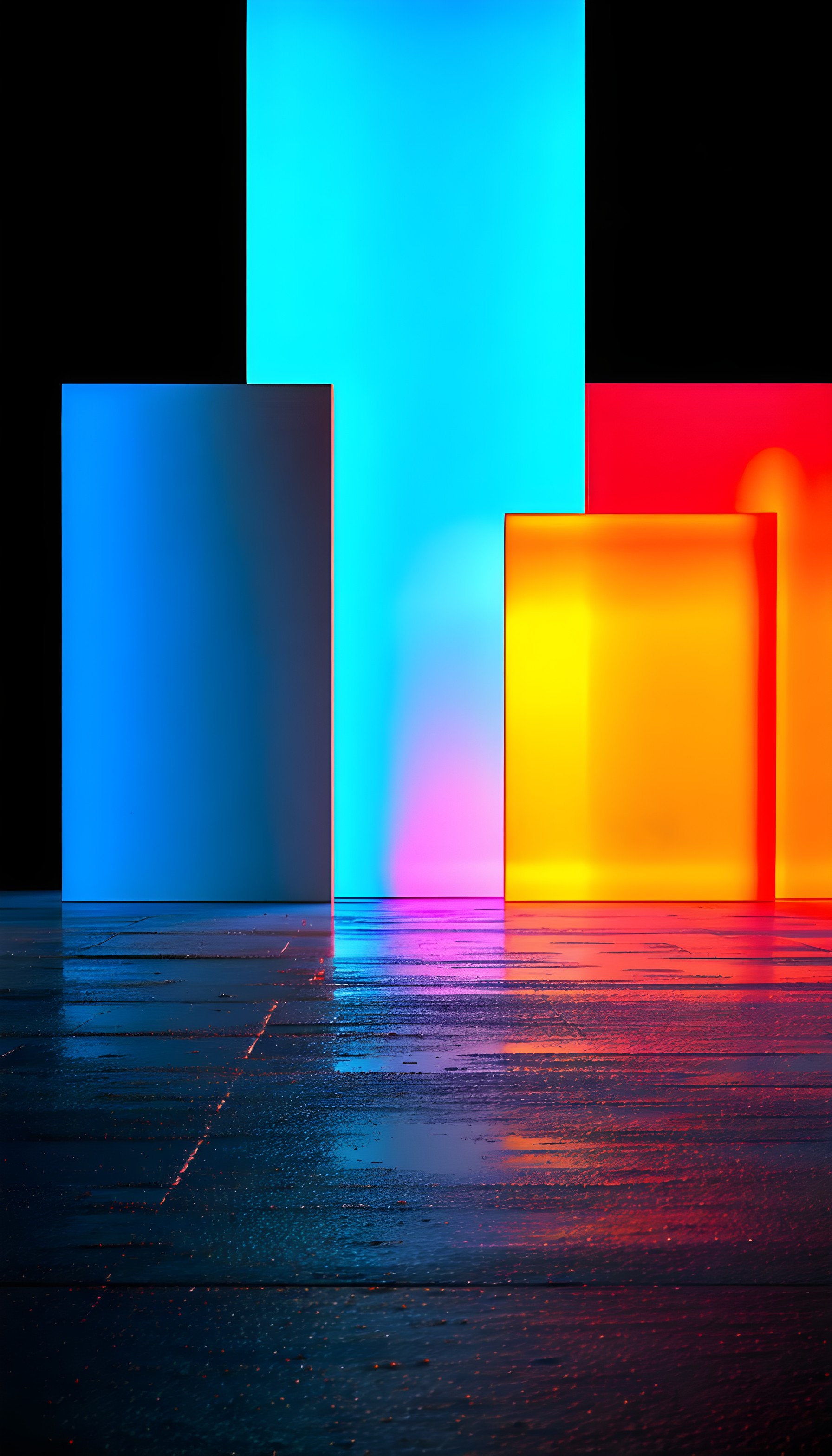 Abstract Neon Glow Geometric Lights Reflections, neon, geometric, abstract, vibrant, reflections, cyberpunk