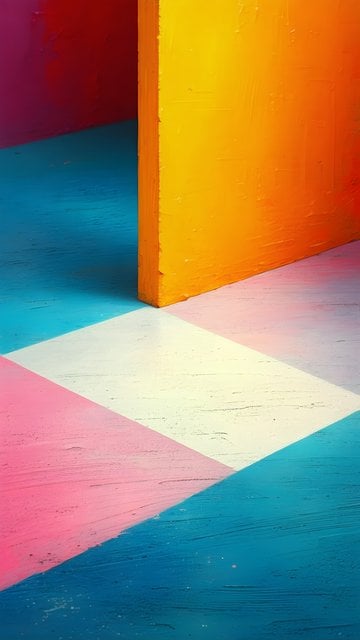 Vibrant Geometric Color Block Art Wallpaper