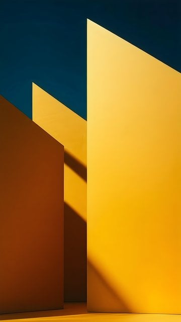 Bold Geometric Yellow Blue Abstract Art