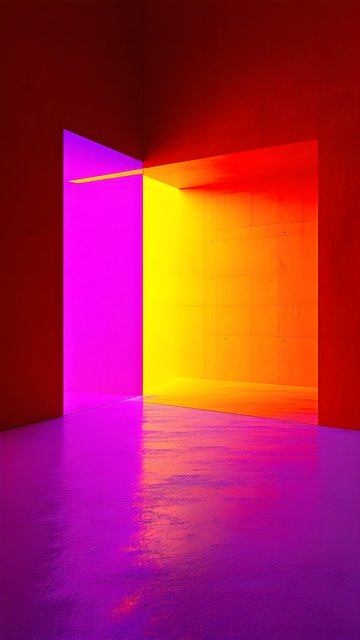Vibrant Neon Gradient Abstract Light Art