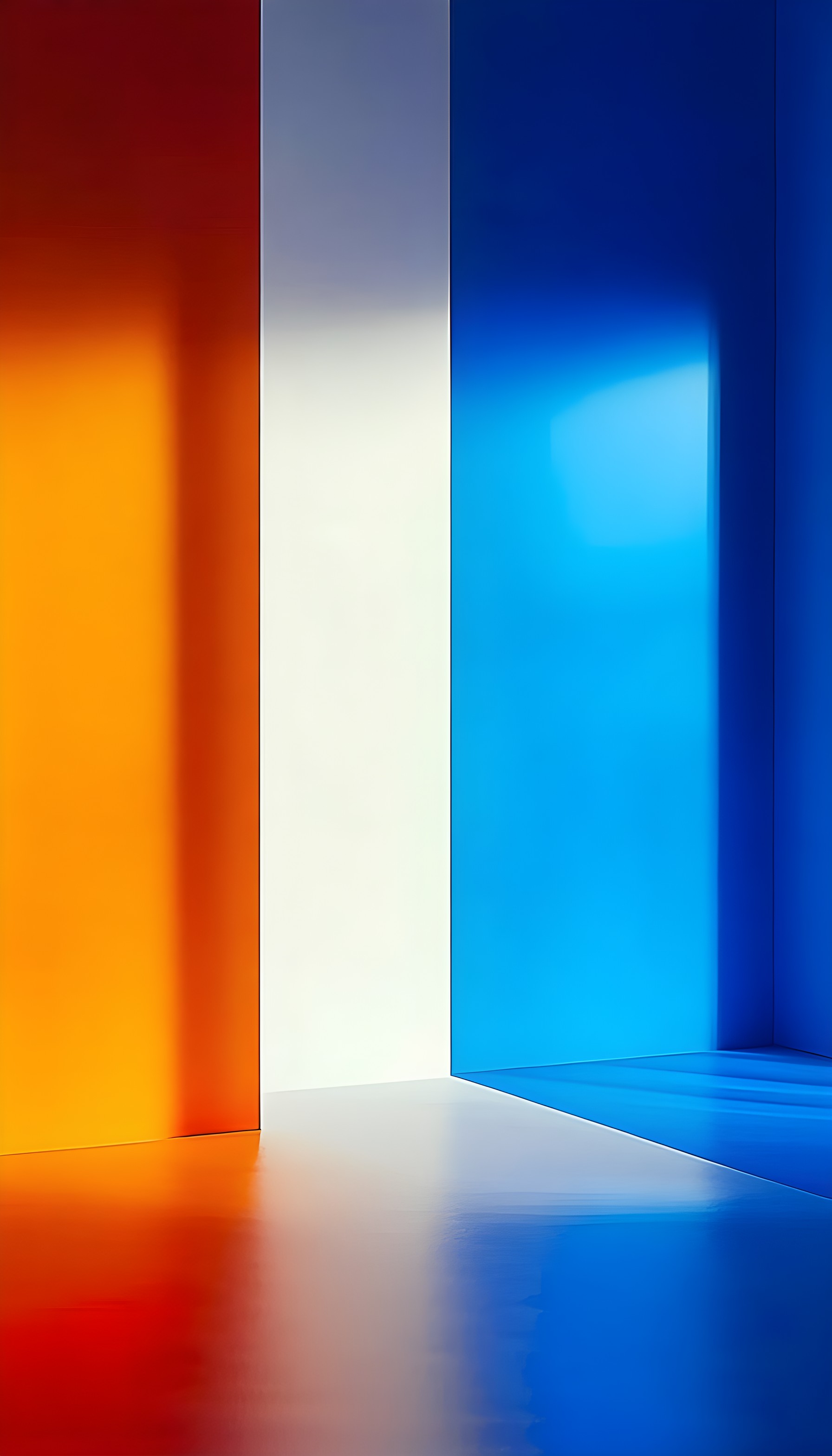 Vibrant Abstract Color Panels with Reflections, abstract, geometric, vibrant colors, modern, reflections, orange