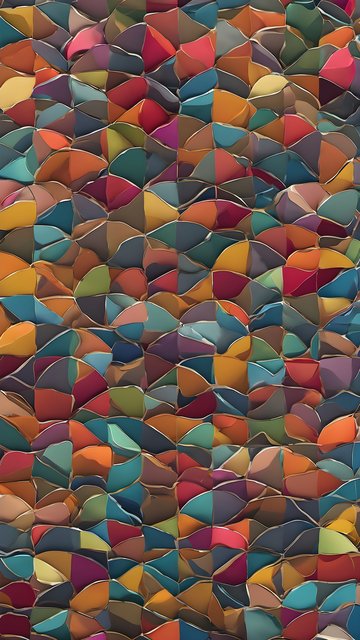 Vibrant Abstract Geometric Tile Mosaic Wallpaper