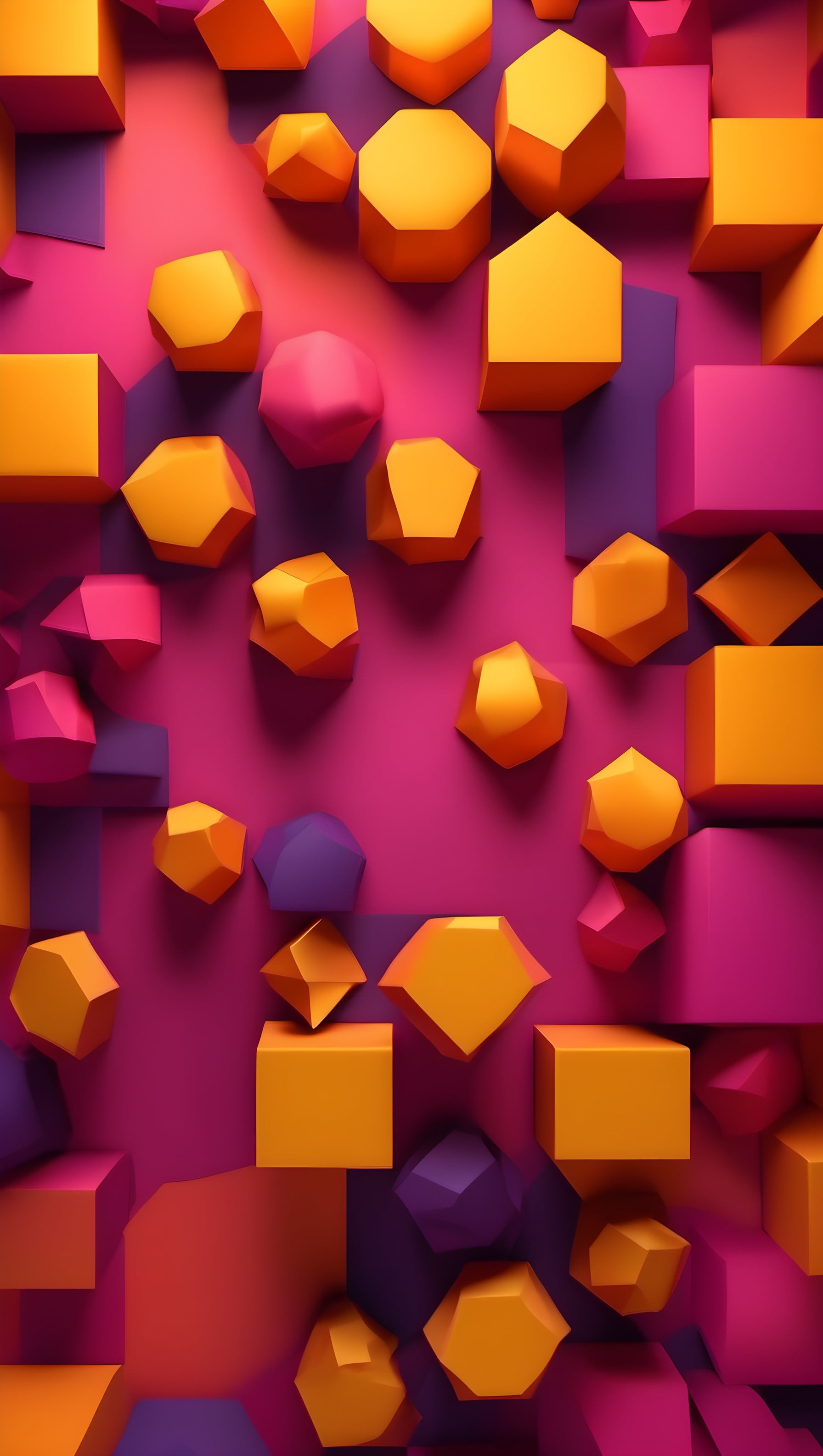Vibrant 3D Geometric Abstract Shapes Wallpaper, 3d, geometric, abstract, vibrant, colorful, digital art