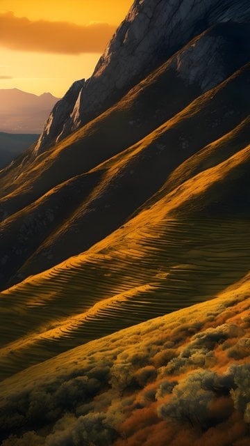Golden Hour Mountain Ridges Mobile Wallpaper