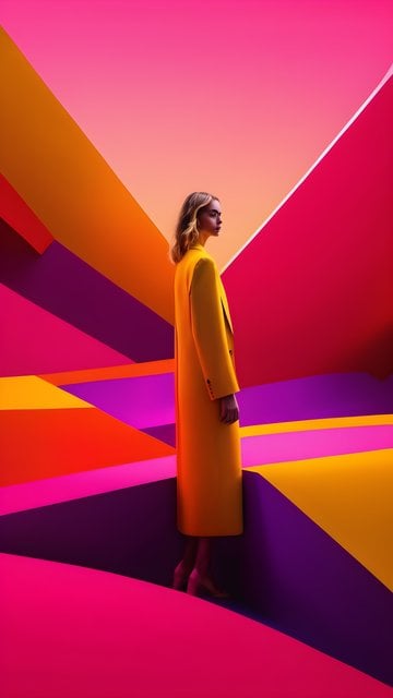 Vibrant Abstract Fashion Portrait Mobile Wallpaper