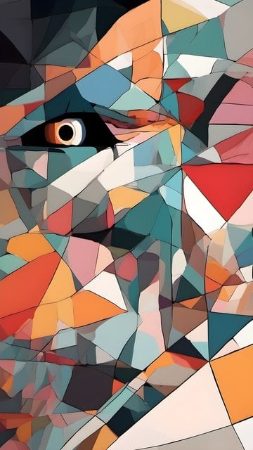 Abstract Geometric Eye Fragmented Art Wallpaper