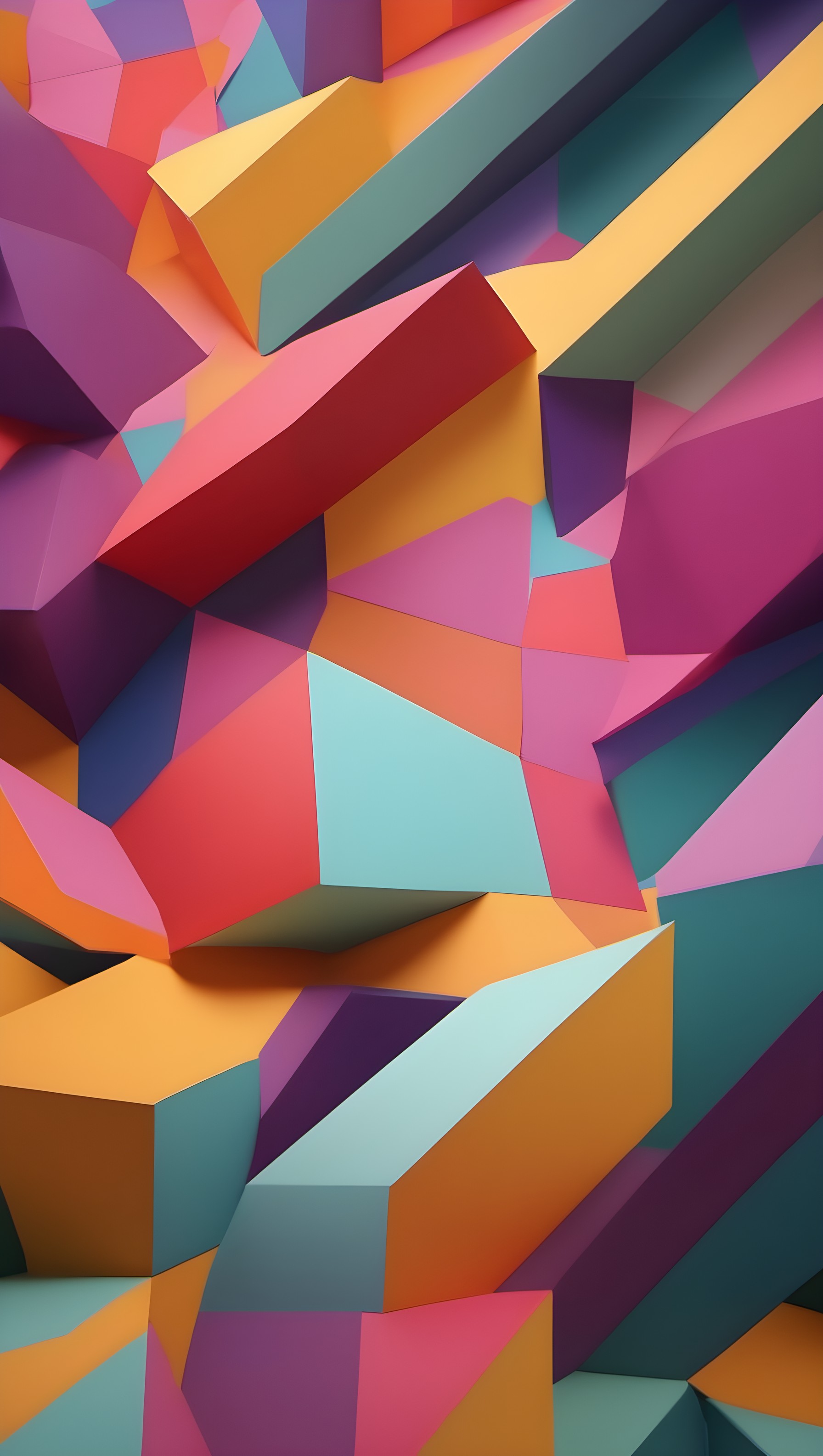 Vibrant Geometric Abstract 3D Shapes Wallpaper, abstract, geometric, 3d render, colorful, vibrant, modern