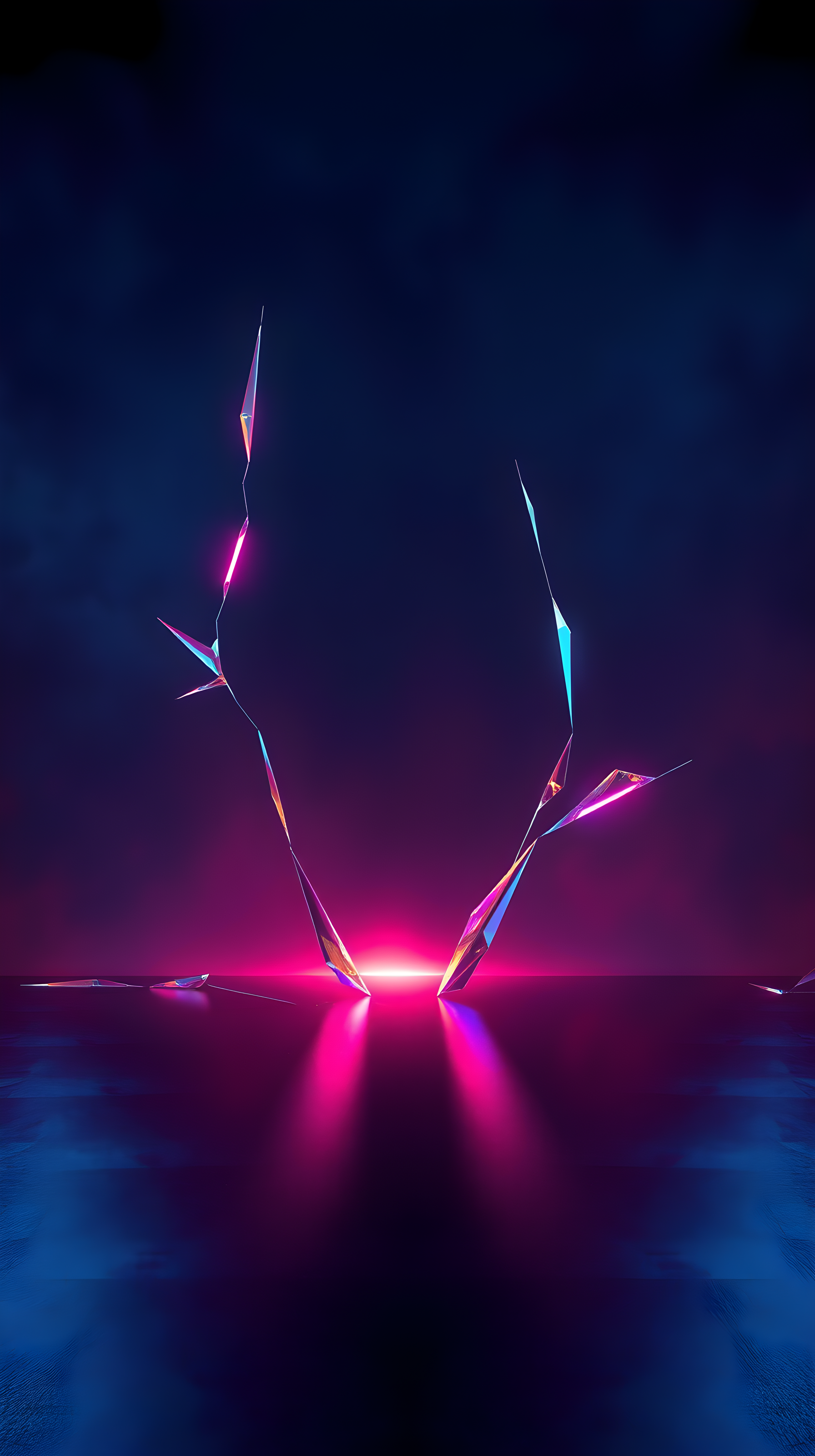 Abstract Neon Shards Glow Wallpaper, abstract, neon, glowing, geometric, shards, cyberpunk