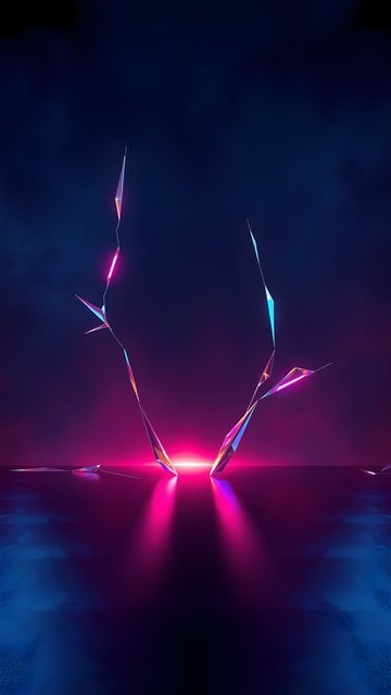 Abstract Neon Shards Glow Wallpaper