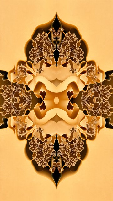 Golden Ornate Abstract Symmetrical Pattern Wallpaper