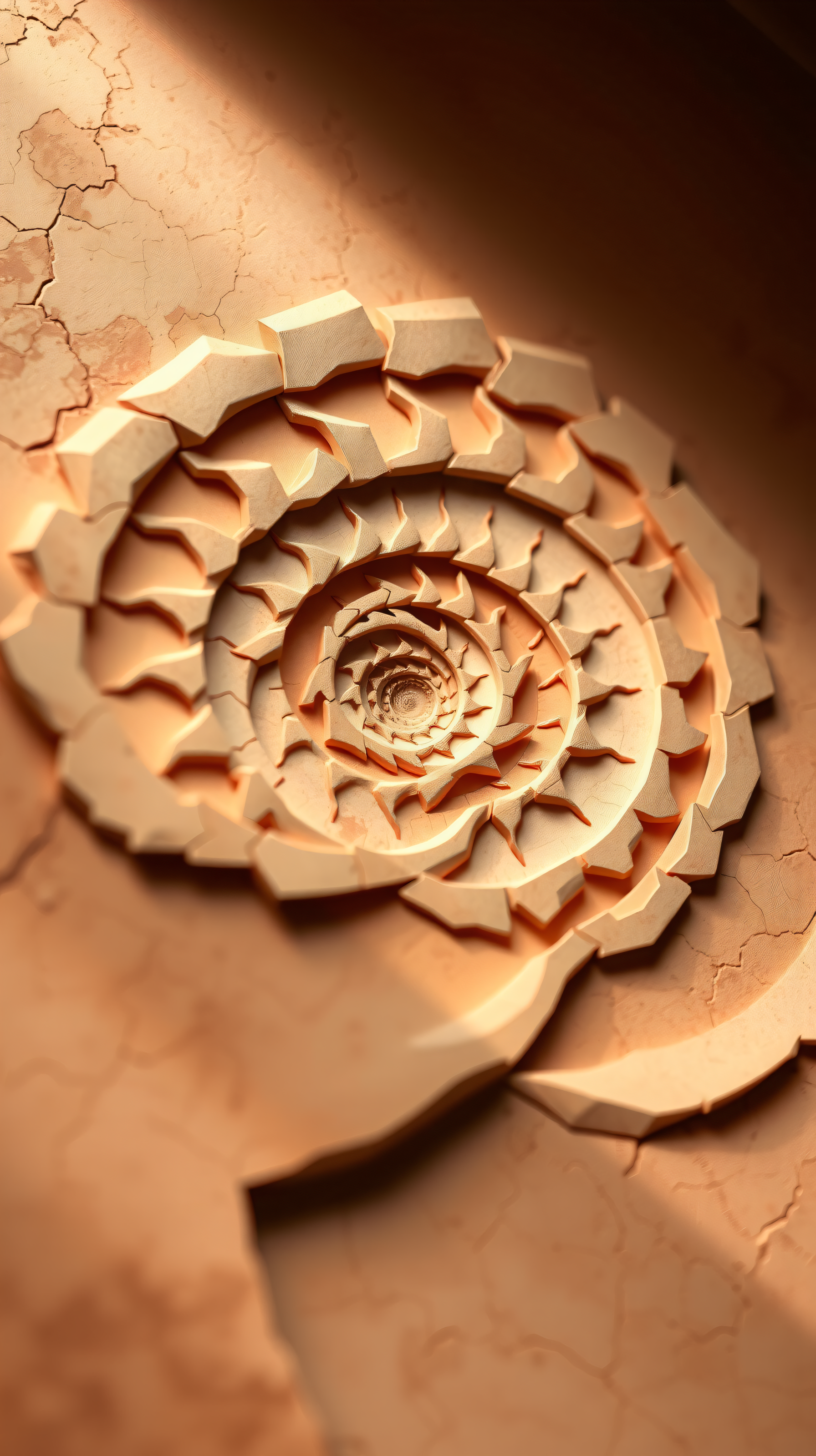 Earthy Tonal Spiral Pattern Abstract Wallpaper, spiral, abstract, pattern, geometric, textured, beige