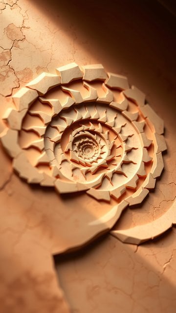 Earthy Tonal Spiral Pattern Abstract Wallpaper