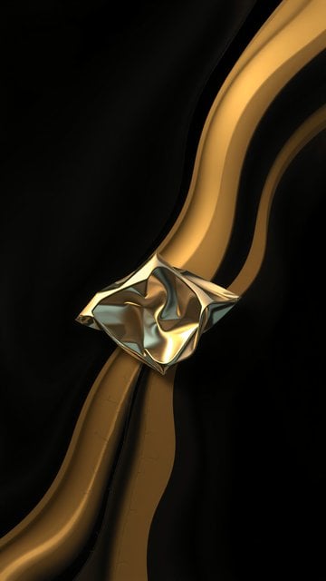 Gold Crumpled Metal Abstract Wallpaper