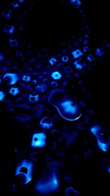 Abstract Electric Blue Liquid Bubbles Wallpaper