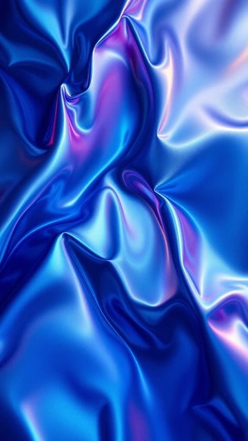 Vibrant Blue and Purple Iridescent Fabric Waves