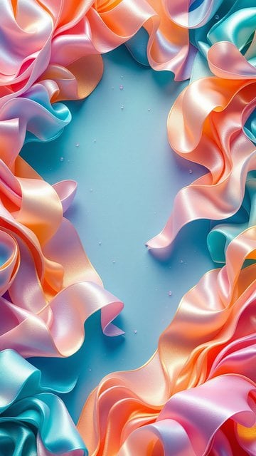 Pastel Silk Ribbons & Drops Aesthetic Wallpaper