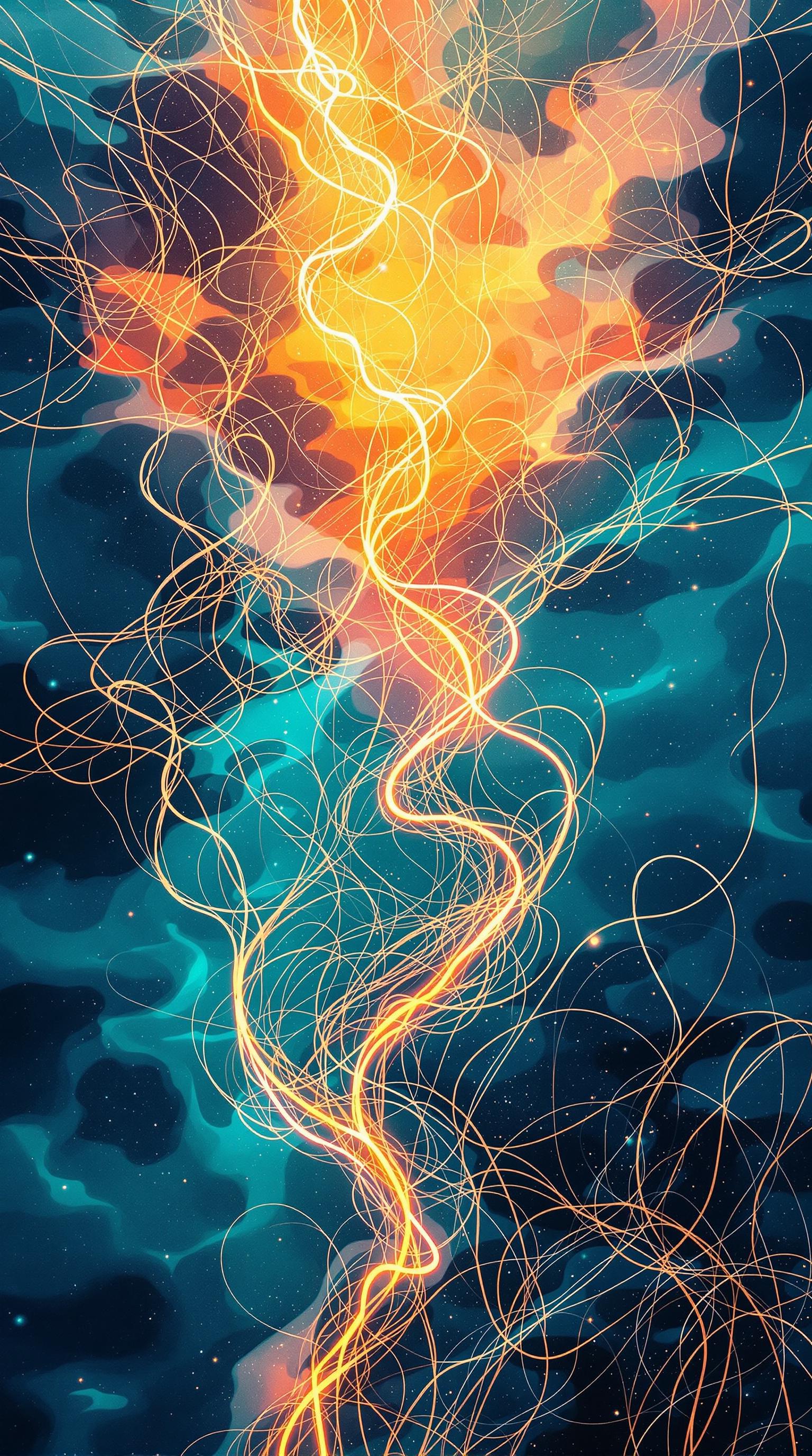 Cosmic Energy Flow Abstract Art Wallpaper, abstract, energy, cosmic, electric, flow, glowing