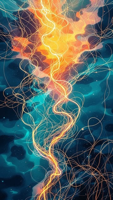 Cosmic Energy Flow Abstract Art Wallpaper