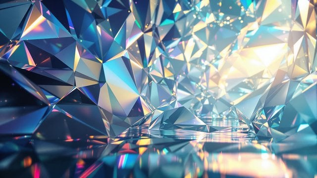 Abstract Diamond Shard Glittering Crystal Wallpaper