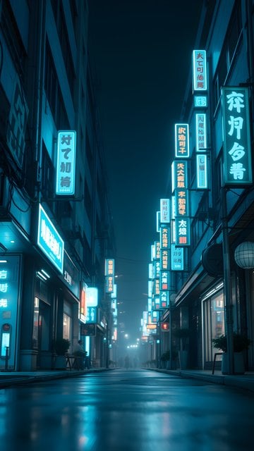 Neon Cyberpunk Tokyo Street Night Wallpaper