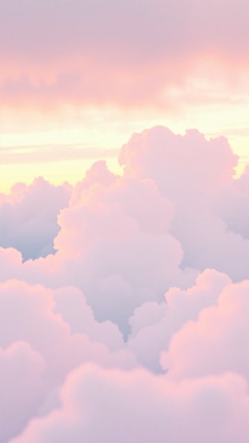 Soft Pastel Cloudscape Aesthetic Phone Wallpaper