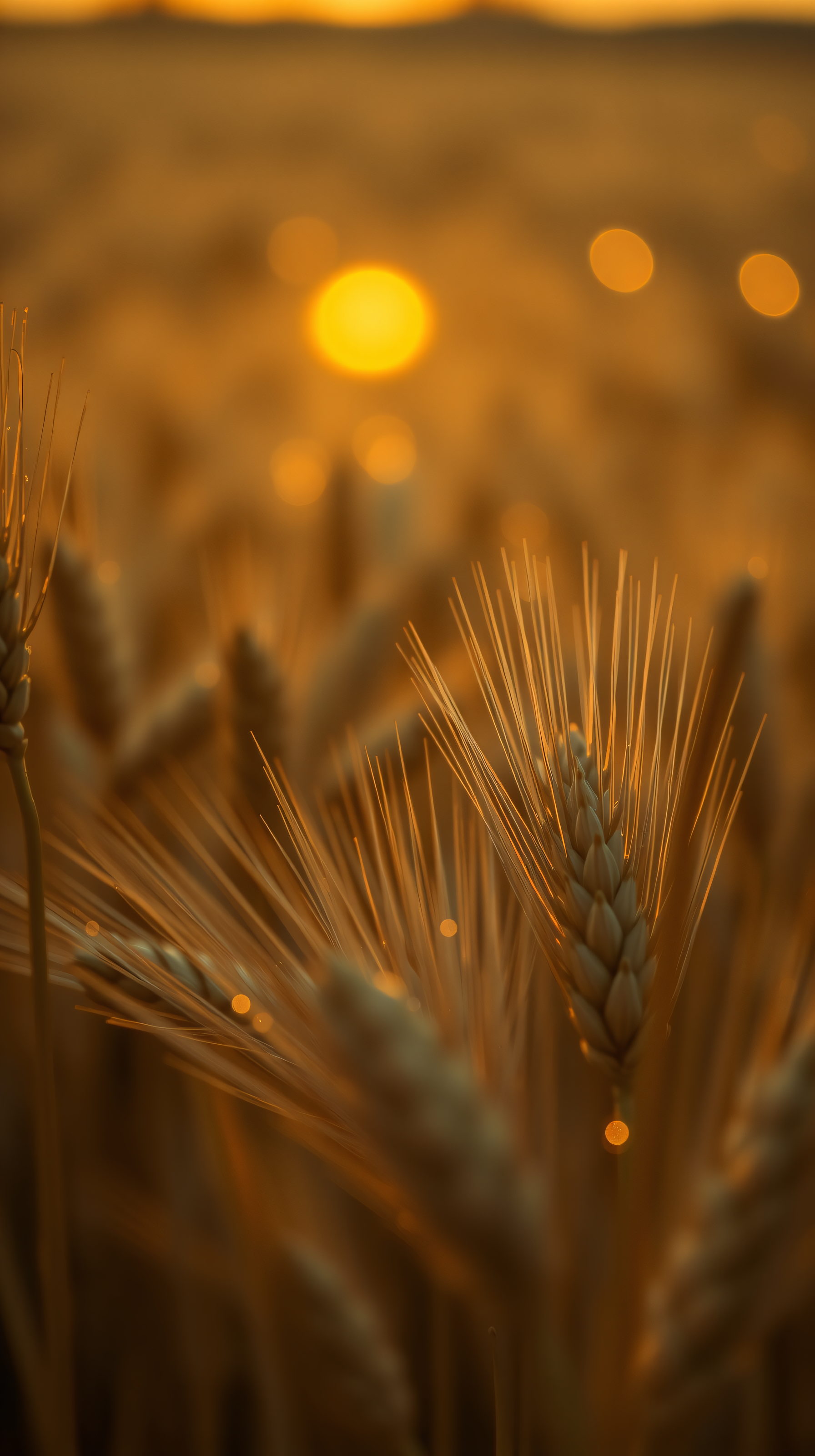 Golden Wheat Field Sunset Bokeh Wallpaper, wheat, field, sunset, golden hour, bokeh, nature