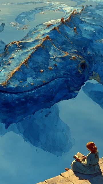 Celestial Whale & Reader fantasy art