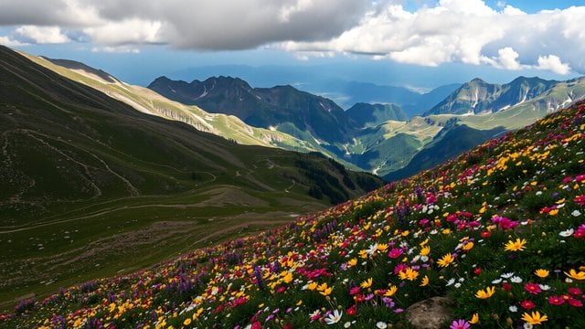 Mountain Meadow Wildflowers at Golden Hour