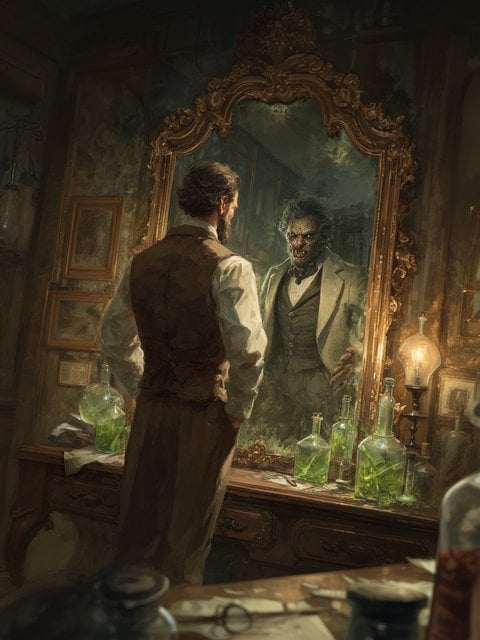 Dr. Jekyll and Mr. Hyde Mirror Reflection