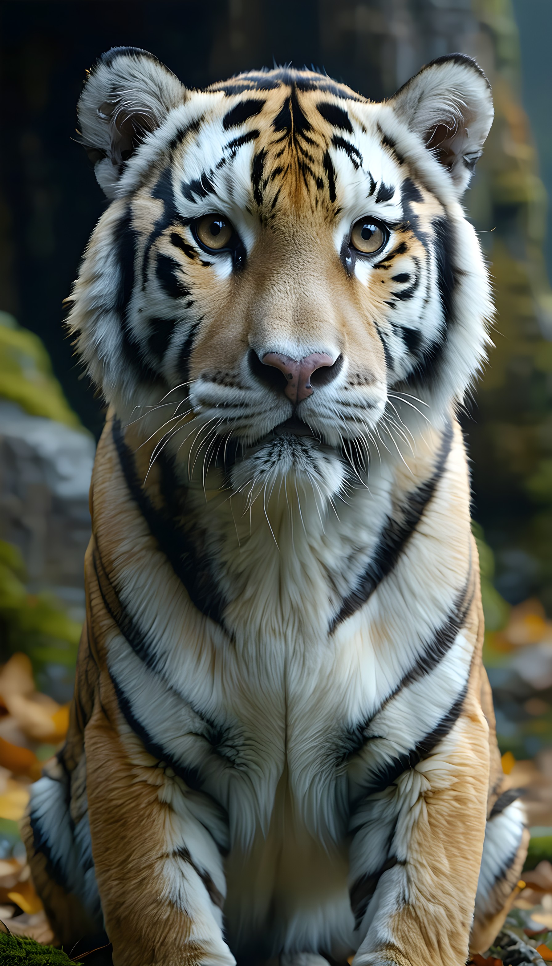 Majestic Tiger Portrait Wildlife Phone Wallpaper, tiger, wildlife, animal portrait, big cat, nature, majestic