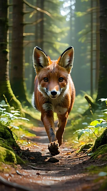 Wild Fox Forest Path Mobile Wallpaper