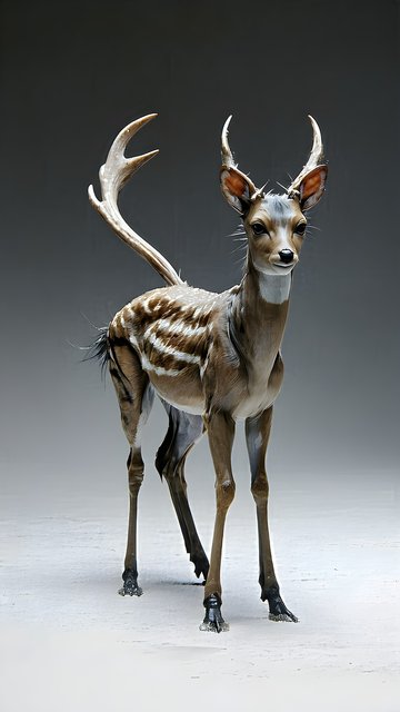 Enigmatic Striped Antlered Creature Wallpaper
