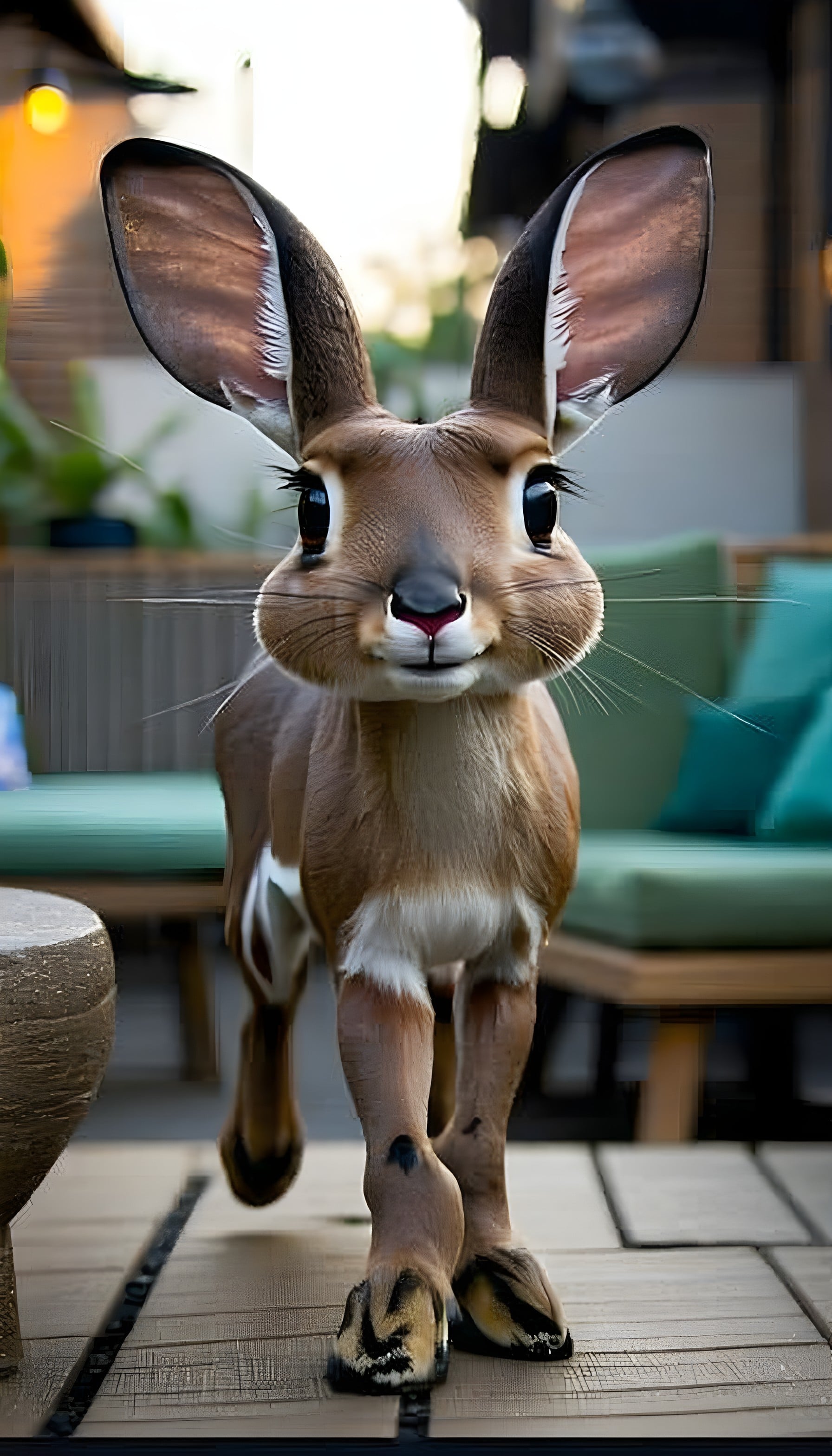 Cute Big-Eared Fantasy Fawn Aesthetic Mobile Wallpaper, cute animal, fantasy creature, big ears, adorable, fawn, digital art