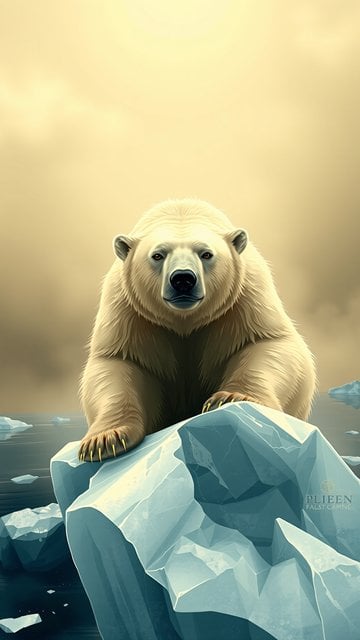 Majestic Polar Bear on Ice Floe Wallpaper