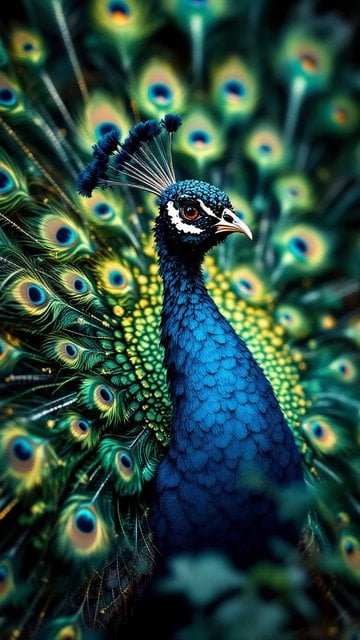 Vibrant Peacock Close-up Mobile Wallpaper
